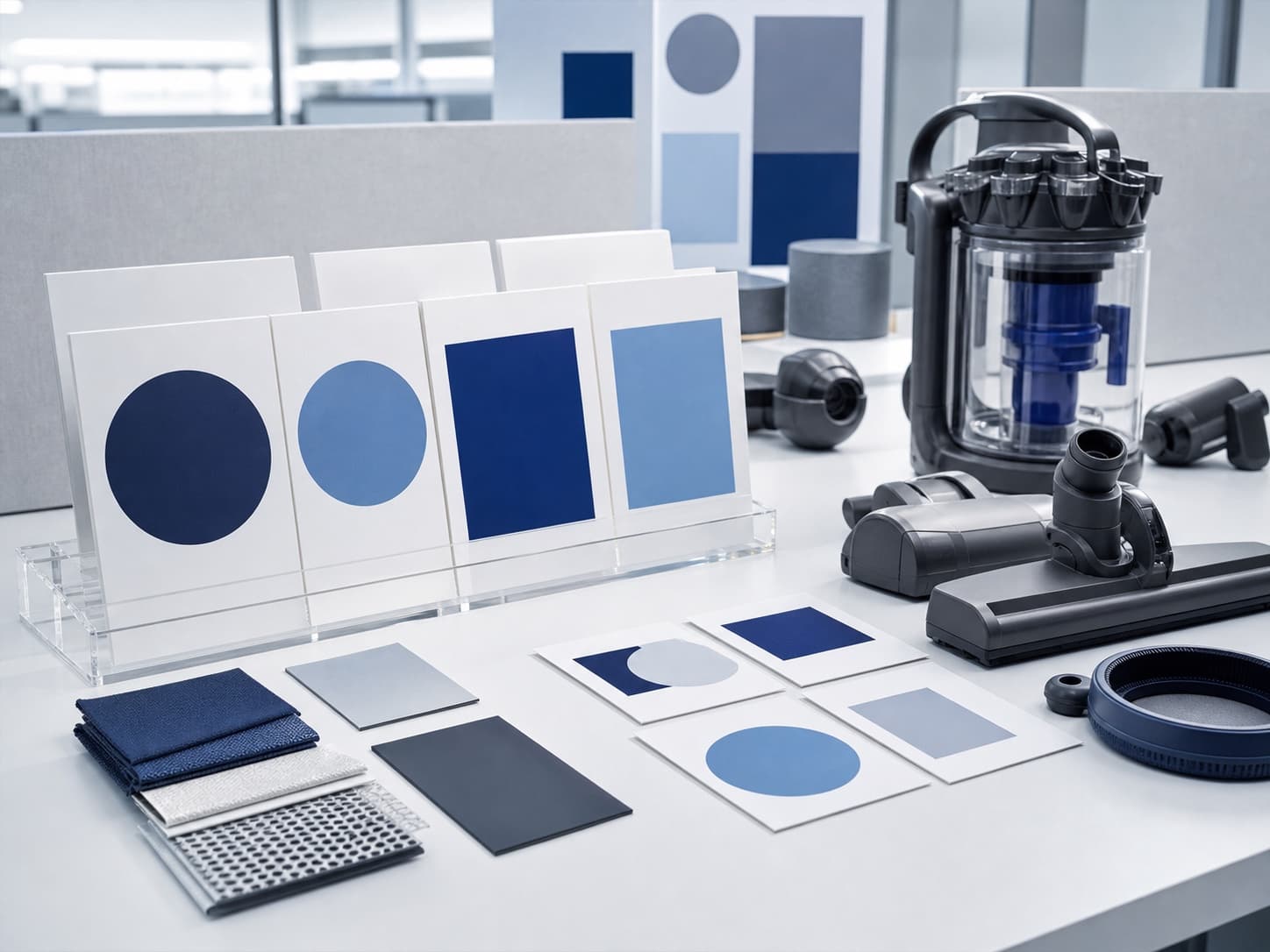 AI-generated preview visual of a vacuum cleaner market research workspace.