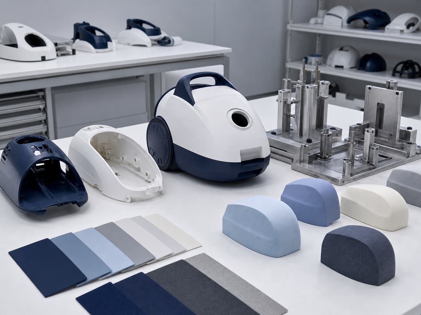 AI-generated preview visual of vacuum cleaner product development and sampling.
